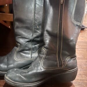 Llbean Black size 8 Leather Knee-High Boots